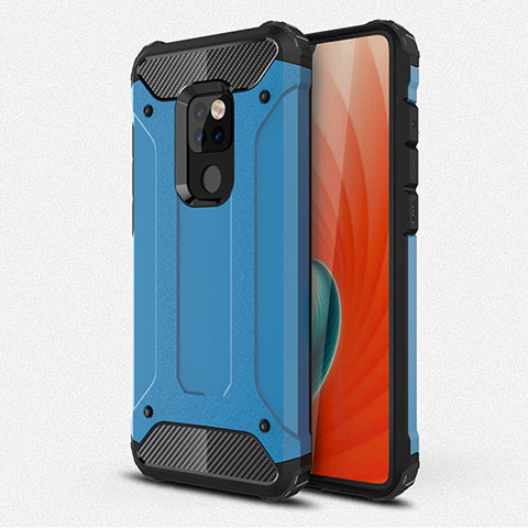 Coque Contour Silicone et Plastique Housse Etui Mat R01 pour Huawei Mate 20 Bleu Ciel