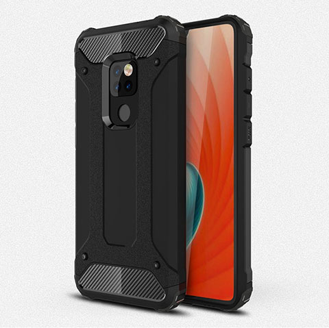 Coque Contour Silicone et Plastique Housse Etui Mat R01 pour Huawei Mate 20 Noir