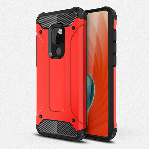 Coque Contour Silicone et Plastique Housse Etui Mat R01 pour Huawei Mate 20 Rouge