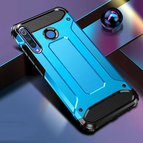 Coque Contour Silicone et Plastique Housse Etui Mat R01 pour Huawei Nova 4e Bleu Ciel