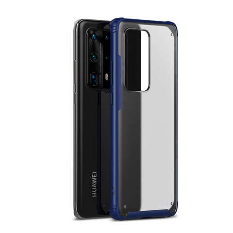 Coque Contour Silicone et Plastique Housse Etui Mat R01 pour Huawei P40 Pro+ Plus Bleu