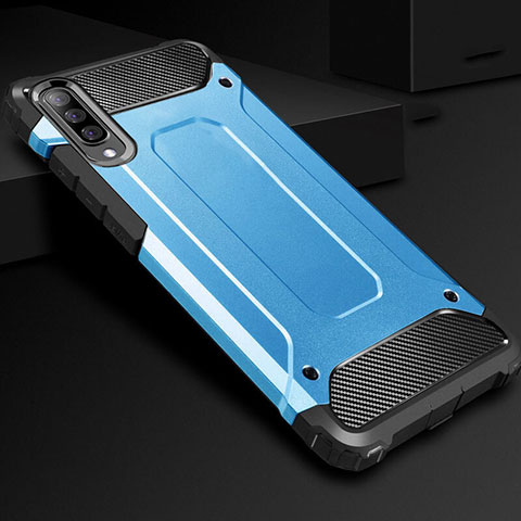 Coque Contour Silicone et Plastique Housse Etui Mat R01 pour Samsung Galaxy A70S Bleu Ciel