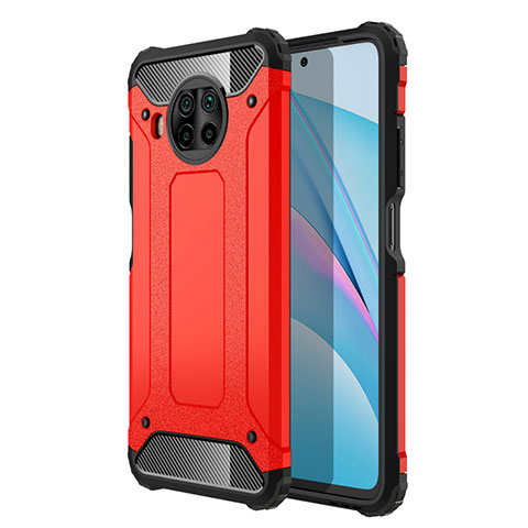 Coque Contour Silicone et Plastique Housse Etui Mat R01 pour Xiaomi Mi 10i 5G Rouge