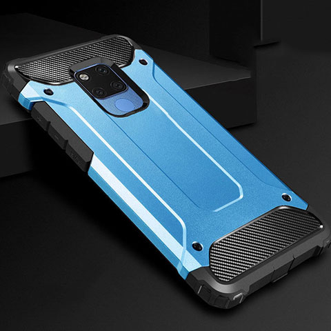 Coque Contour Silicone et Plastique Housse Etui Mat R02 pour Huawei Mate 20 X 5G Bleu Ciel