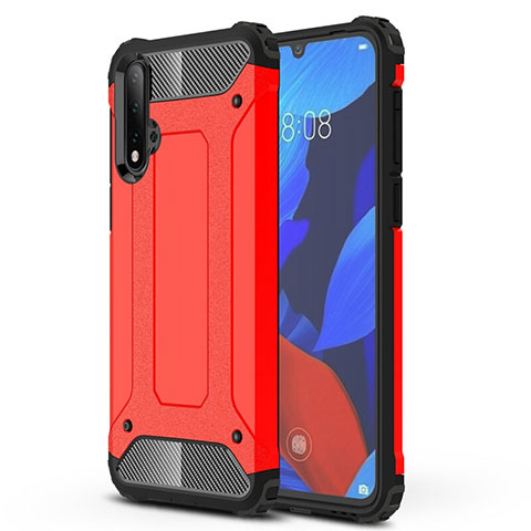 Coque Contour Silicone et Plastique Housse Etui Mat R02 pour Huawei Nova 5 Pro Rouge