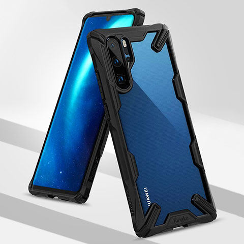 Coque Contour Silicone et Plastique Housse Etui Mat R02 pour Huawei P30 Pro New Edition Noir