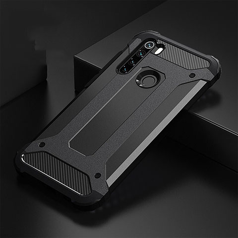 Coque Contour Silicone et Plastique Housse Etui Mat R02 pour Xiaomi Redmi Note 8 Noir