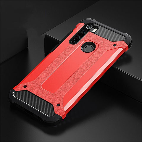 Coque Contour Silicone et Plastique Housse Etui Mat R02 pour Xiaomi Redmi Note 8 Rouge