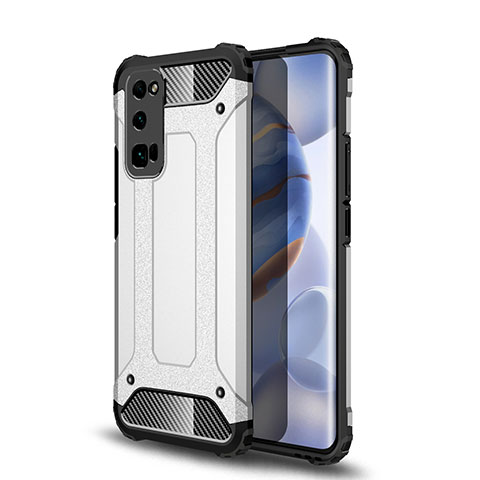 Coque Contour Silicone et Plastique Housse Etui Mat U01 pour Huawei Honor 30 Pro Argent