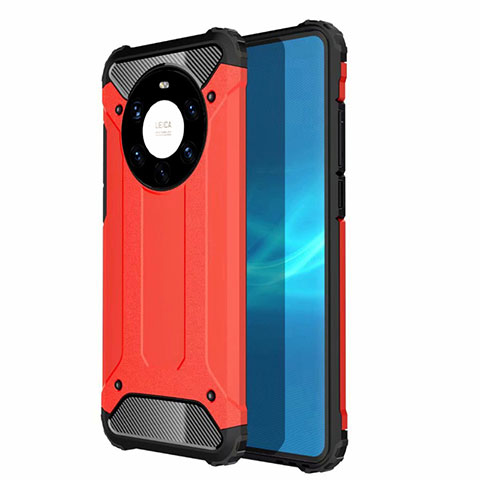 Coque Contour Silicone et Plastique Housse Etui Mat U01 pour Huawei Mate 40 Pro+ Plus Rouge