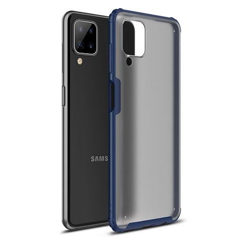 Coque Contour Silicone et Plastique Housse Etui Mat U01 pour Samsung Galaxy A12 Bleu