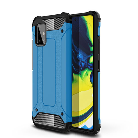 Coque Contour Silicone et Plastique Housse Etui Mat U01 pour Samsung Galaxy A71 4G A715 Bleu Ciel