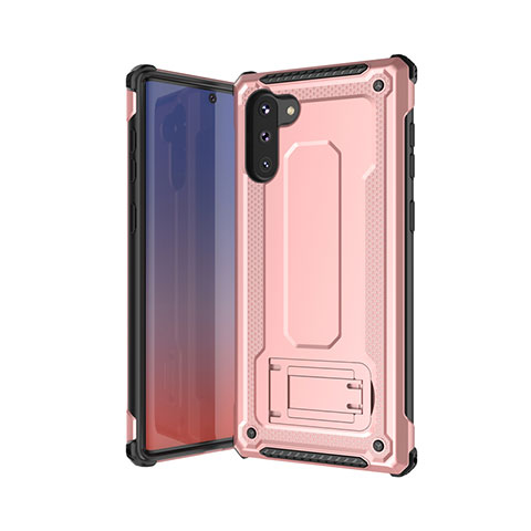 Coque Contour Silicone et Plastique Housse Etui Mat U01 pour Samsung Galaxy Note 10 Or Rose