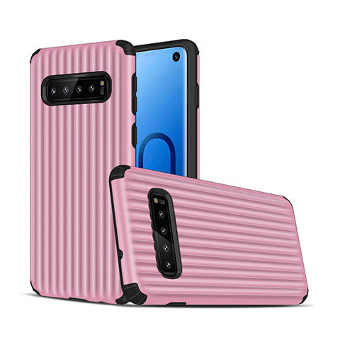 Coque Contour Silicone et Plastique Housse Etui Mat U01 pour Samsung Galaxy S10 5G Rose