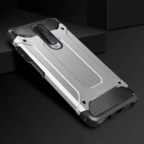 Coque Contour Silicone et Plastique Housse Etui Mat U01 pour Xiaomi Redmi K30 4G Argent