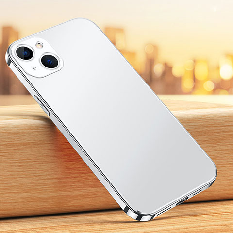 Coque Contour Silicone et Plastique Housse Etui Mat U02 pour Apple iPhone 13 Argent