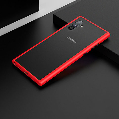 Coque Contour Silicone et Plastique Housse Etui Mat U04 pour Samsung Galaxy Note 10 Rouge