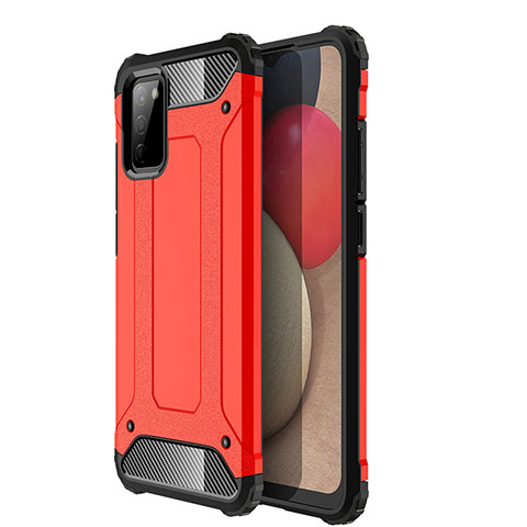 Coque Contour Silicone et Plastique Housse Etui Mat WL1 pour Samsung Galaxy A03s Rouge