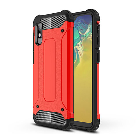 Coque Contour Silicone et Plastique Housse Etui Mat WL1 pour Samsung Galaxy A10e Rouge