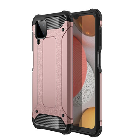 Coque Contour Silicone et Plastique Housse Etui Mat WL1 pour Samsung Galaxy A12 5G Or Rose