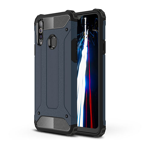 Coque Contour Silicone et Plastique Housse Etui Mat WL1 pour Samsung Galaxy A20s Bleu Royal