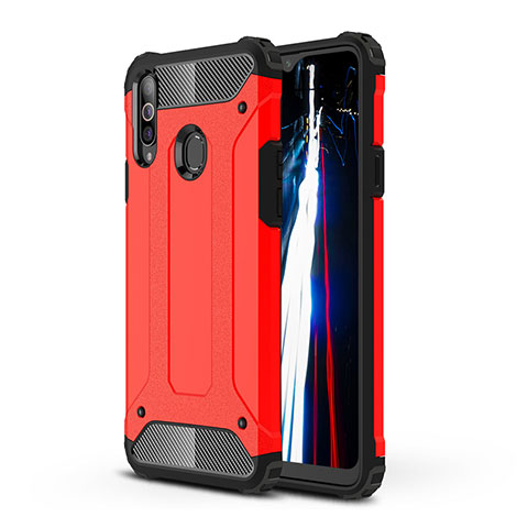 Coque Contour Silicone et Plastique Housse Etui Mat WL1 pour Samsung Galaxy A20s Rouge