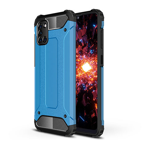 Coque Contour Silicone et Plastique Housse Etui Mat WL1 pour Samsung Galaxy A31 Bleu