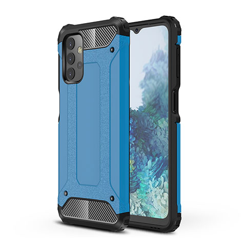 Coque Contour Silicone et Plastique Housse Etui Mat WL1 pour Samsung Galaxy A32 4G Bleu