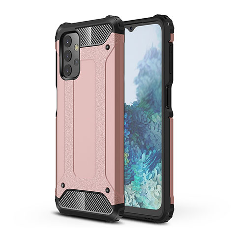 Coque Contour Silicone et Plastique Housse Etui Mat WL1 pour Samsung Galaxy A32 4G Or Rose