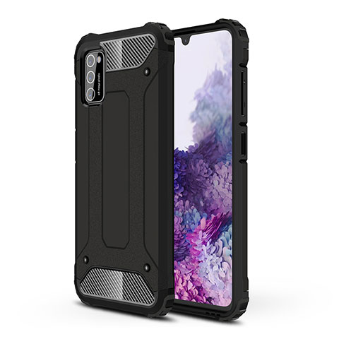 Coque Contour Silicone et Plastique Housse Etui Mat WL1 pour Samsung Galaxy A41 Noir