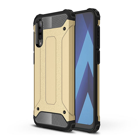 Coque Contour Silicone et Plastique Housse Etui Mat WL1 pour Samsung Galaxy A50 Bleu Royal