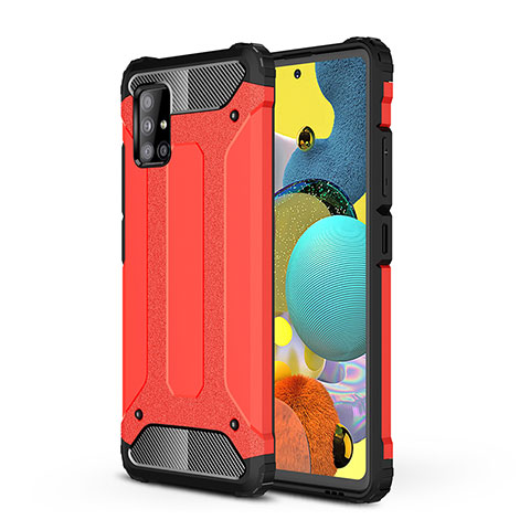 Coque Contour Silicone et Plastique Housse Etui Mat WL1 pour Samsung Galaxy A51 5G Rouge