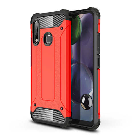 Coque Contour Silicone et Plastique Housse Etui Mat WL1 pour Samsung Galaxy A70E Rouge