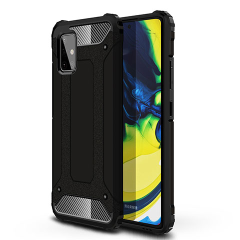 Coque Contour Silicone et Plastique Housse Etui Mat WL1 pour Samsung Galaxy A71 5G Noir