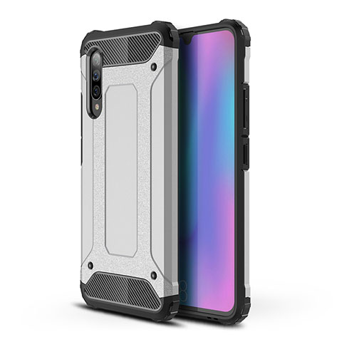 Coque Contour Silicone et Plastique Housse Etui Mat WL1 pour Samsung Galaxy A90 5G Argent