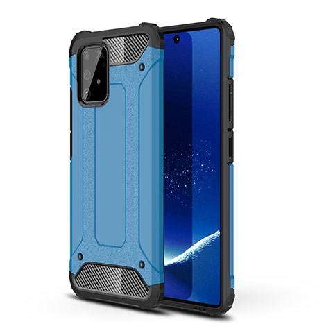 Coque Contour Silicone et Plastique Housse Etui Mat WL1 pour Samsung Galaxy A91 Bleu