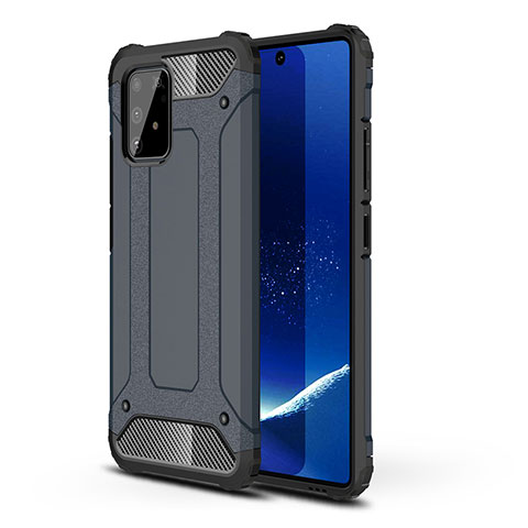 Coque Contour Silicone et Plastique Housse Etui Mat WL1 pour Samsung Galaxy A91 Bleu Royal