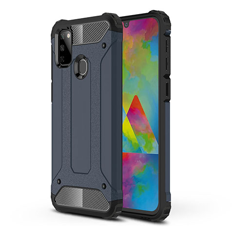 Coque Contour Silicone et Plastique Housse Etui Mat WL1 pour Samsung Galaxy M30s Bleu Royal