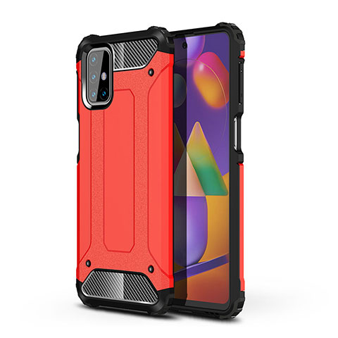 Coque Contour Silicone et Plastique Housse Etui Mat WL1 pour Samsung Galaxy M31s Rouge