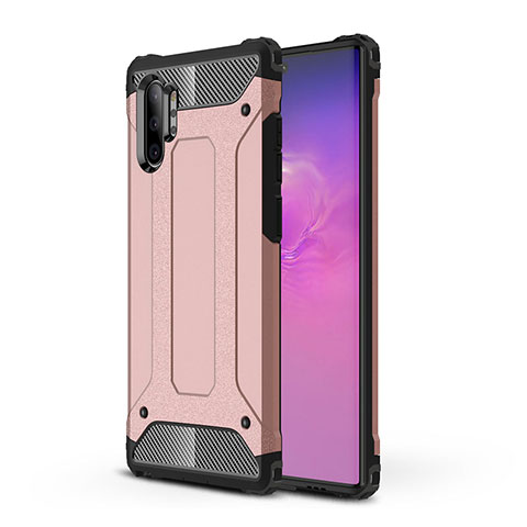 Coque Contour Silicone et Plastique Housse Etui Mat WL1 pour Samsung Galaxy Note 10 Plus 5G Or Rose