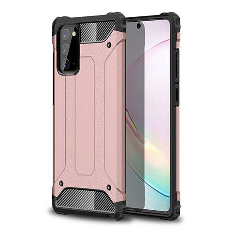 Coque Contour Silicone et Plastique Housse Etui Mat WL1 pour Samsung Galaxy Note 20 5G Or Rose