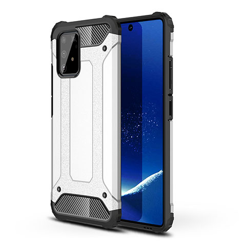 Coque Contour Silicone et Plastique Housse Etui Mat WL1 pour Samsung Galaxy S10 Lite Argent