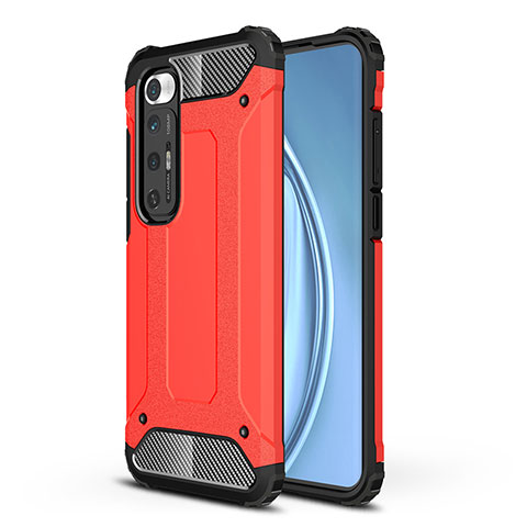 Coque Contour Silicone et Plastique Housse Etui Mat WL1 pour Xiaomi Mi 10S 5G Rouge