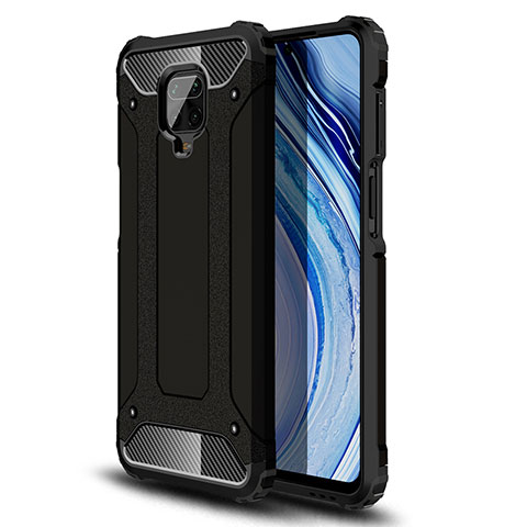 Coque Contour Silicone et Plastique Housse Etui Mat WL1 pour Xiaomi Poco M2 Pro Noir