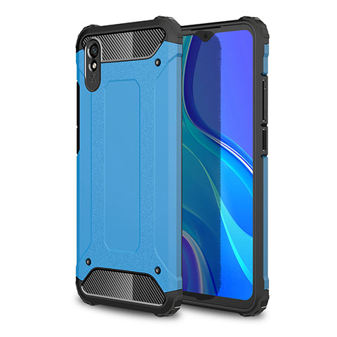 Coque Contour Silicone et Plastique Housse Etui Mat WL1 pour Xiaomi Redmi 9AT Bleu