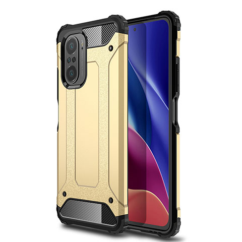 Coque Contour Silicone et Plastique Housse Etui Mat WL1 pour Xiaomi Redmi K40 Pro+ Plus 5G Or