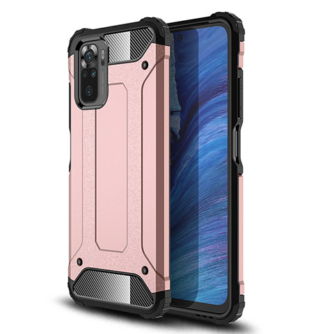 Coque Contour Silicone et Plastique Housse Etui Mat WL1 pour Xiaomi Redmi Note 10 4G Or Rose