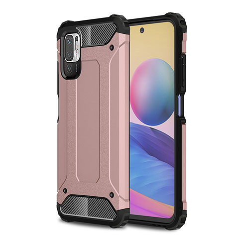 Coque Contour Silicone et Plastique Housse Etui Mat WL1 pour Xiaomi Redmi Note 10 5G Or Rose