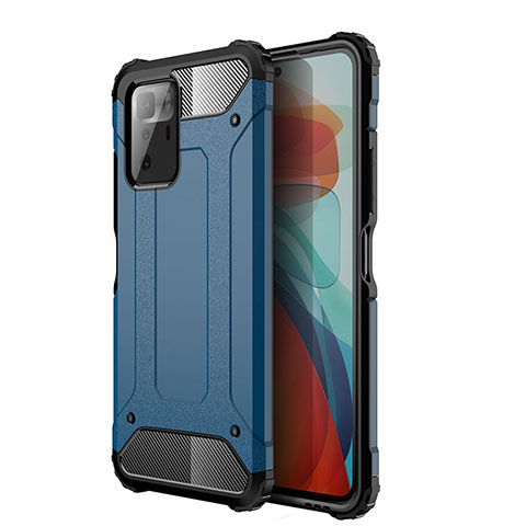 Coque Contour Silicone et Plastique Housse Etui Mat WL1 pour Xiaomi Redmi Note 10 Pro 5G Bleu