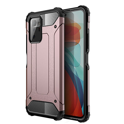 Coque Contour Silicone et Plastique Housse Etui Mat WL1 pour Xiaomi Redmi Note 10 Pro 5G Or Rose